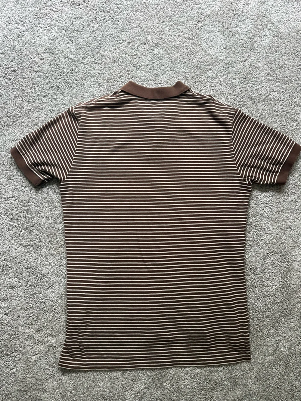 Vintage Polo by Ralph Lauren Brown and White Striped Polo Shirt